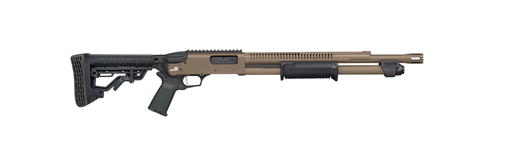 Mossberg 590R 12 Gauge Pump Shotgun (18.5" Flat Dark Earth Cerakote)