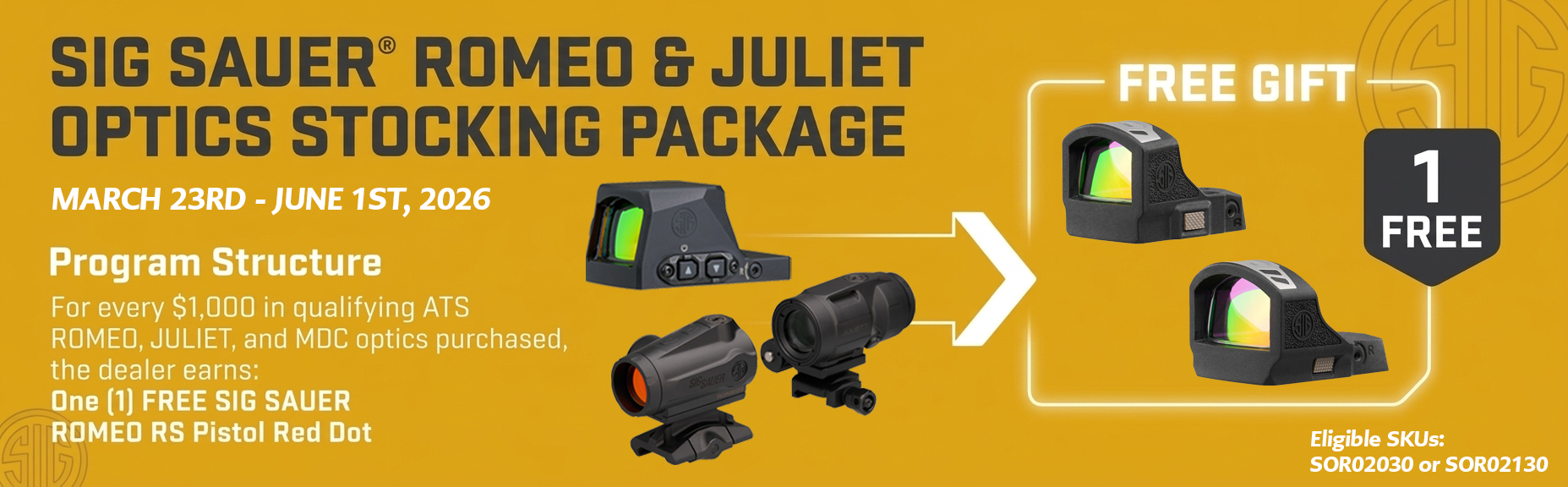 SIG SAUER ROMEO & JULIET OPTICS STOCKING PACKAGE