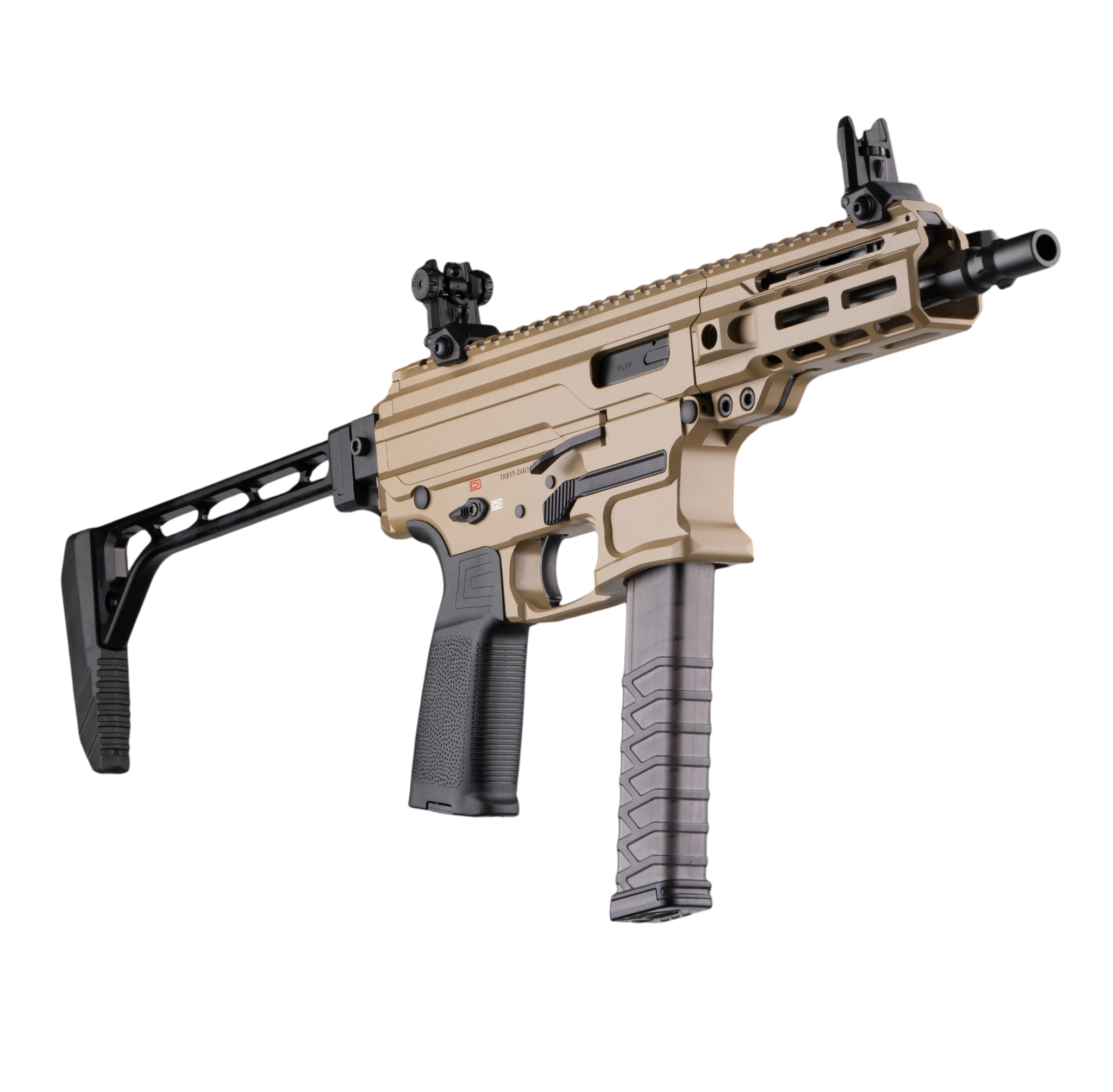 PANZER ARMS ARP 9 9MM PISTOL 6.5" T.B COYOTE TAN W/ TRI LUG FU SIGHTS, MLOK RAIL, 15RD/33RD