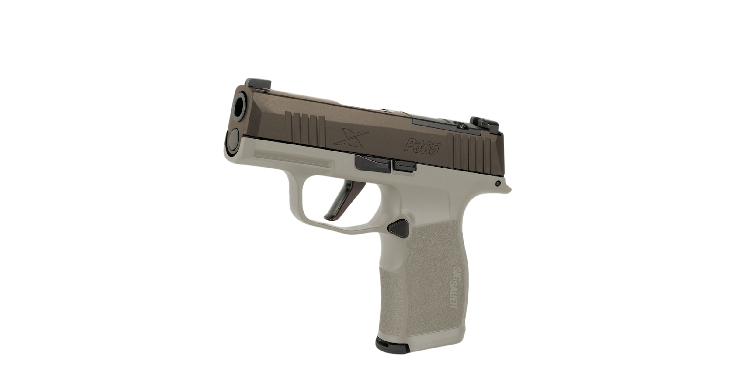 SIG SAUER P365X TWO TONE TAN 9MM PSTL 3.1" BBL 2-12RD MAGS, OPTC PLTE COVER - SIG_SAUER