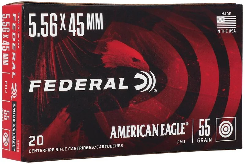 Federal American Eagle 5.56x45mm 55GR FMJ 20 Count Ammo
