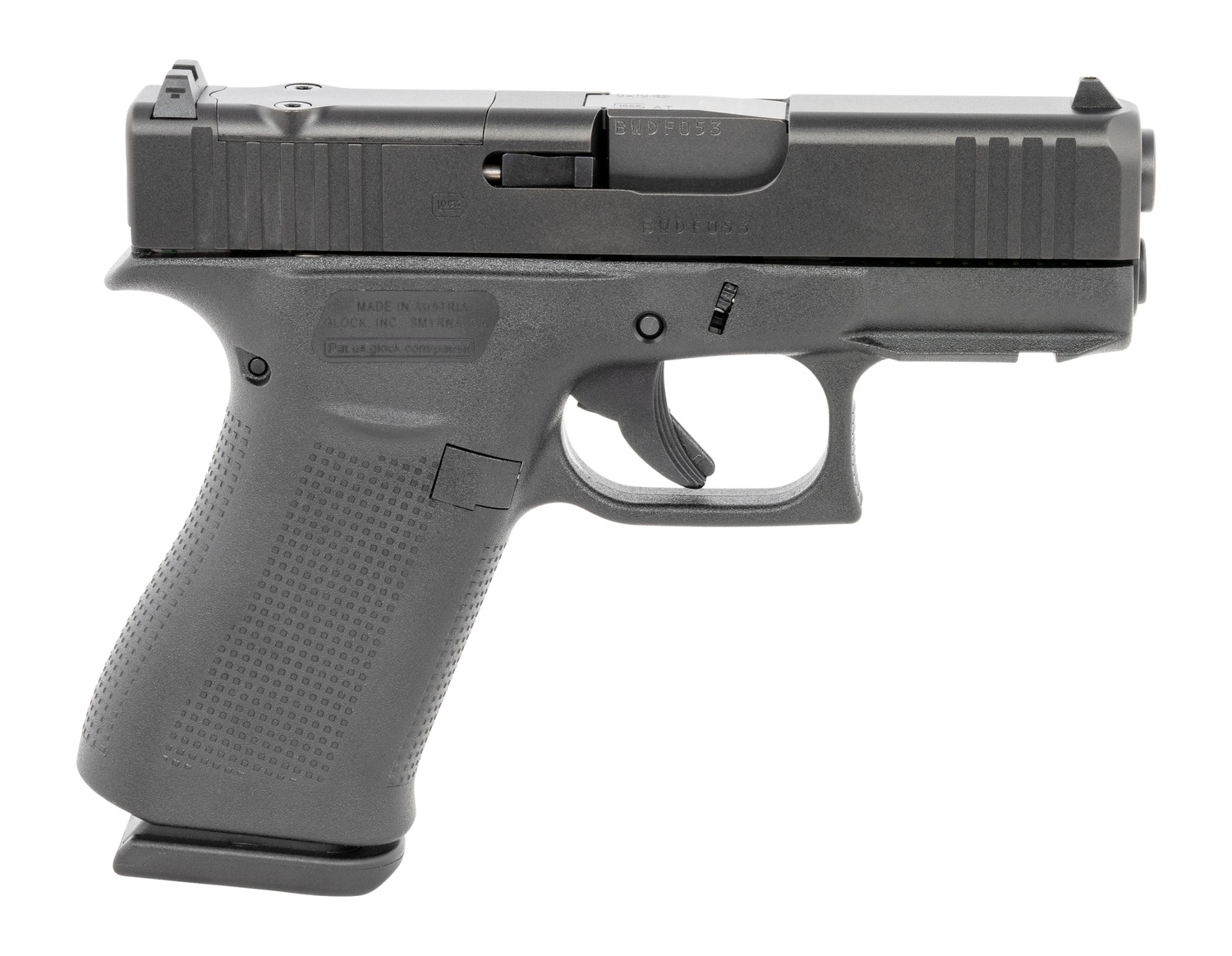 GLOCK 43X MOS FS 9MM PISTOL 3.39" FXD 5.5lb 2-15RD MAGS