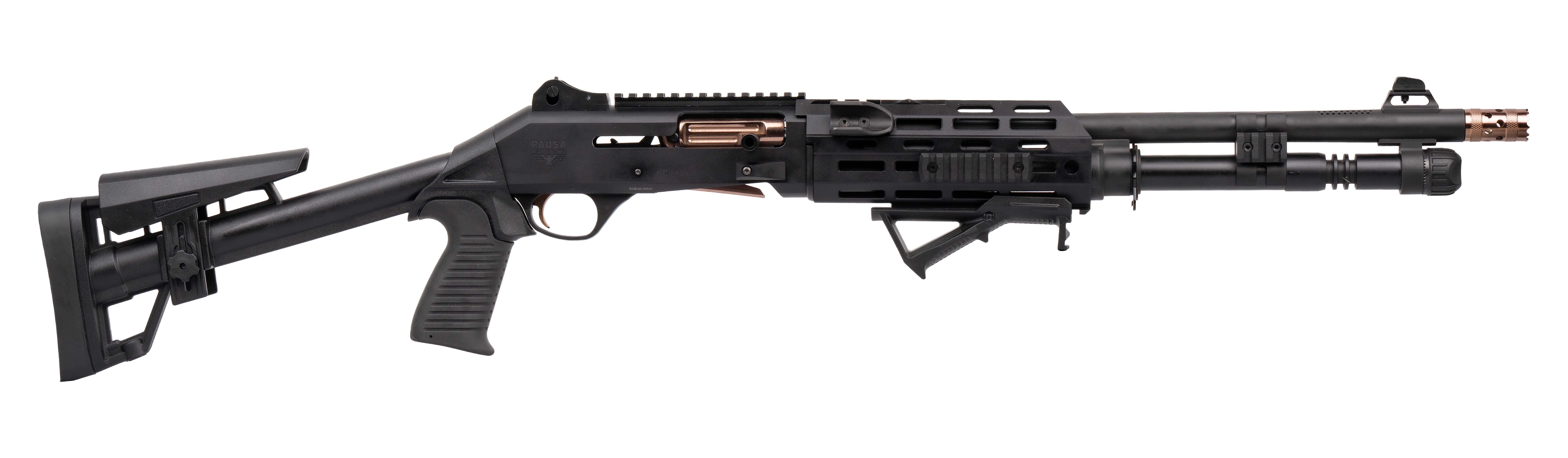 PANZER ARMS M4 PRO AI TACTICAL 12G 18.5" BBL, BLACK/BRONZE DETAILS