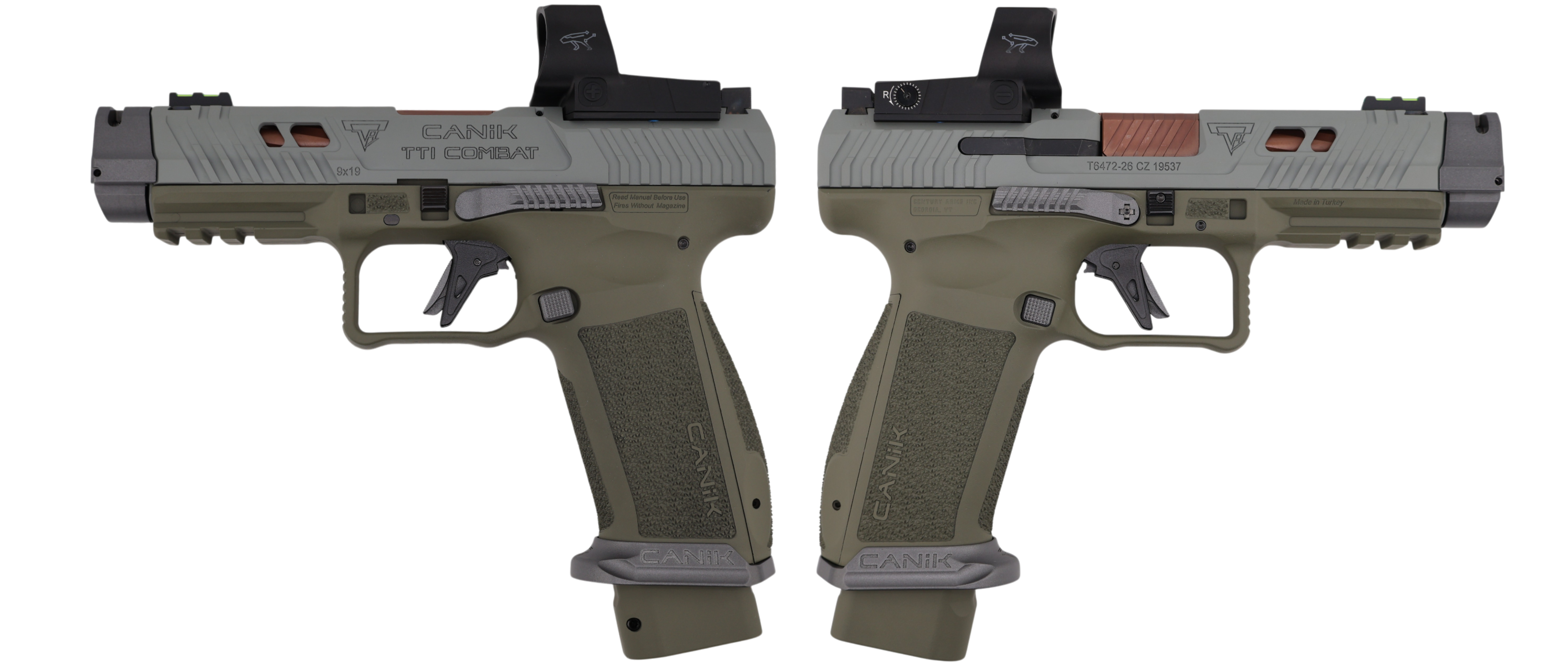 CENTURY Canik TTI Combat Smoke ODG/Green 9mm Pistol w/ Mecanik Optic