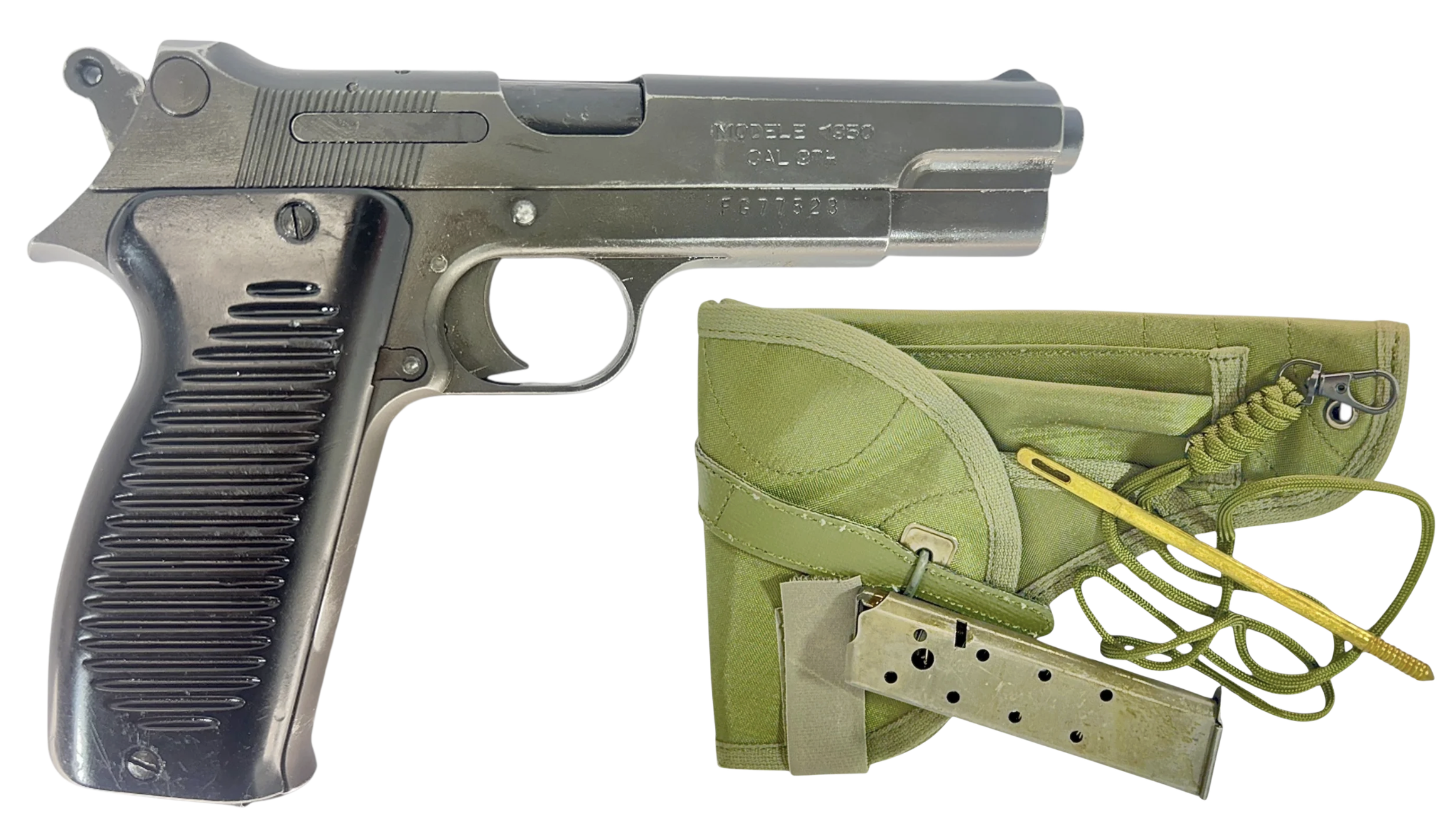 NAVY ARMS MAC 50 9mm Pistol Surplus w/ Holster, Cleaning Kit, Lanyard