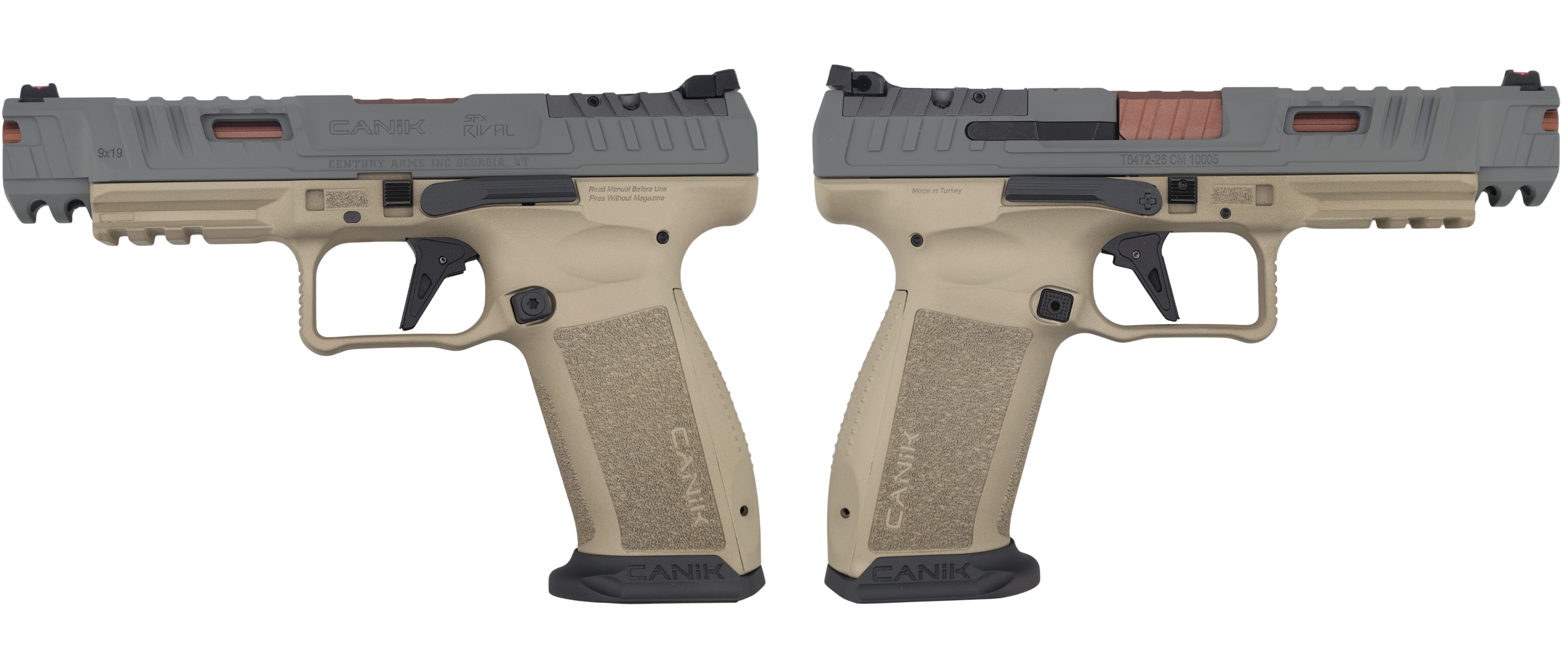 Canik SFX Rival Suga Bear 5.2in 9mm handgun with 2 18-rd magazines