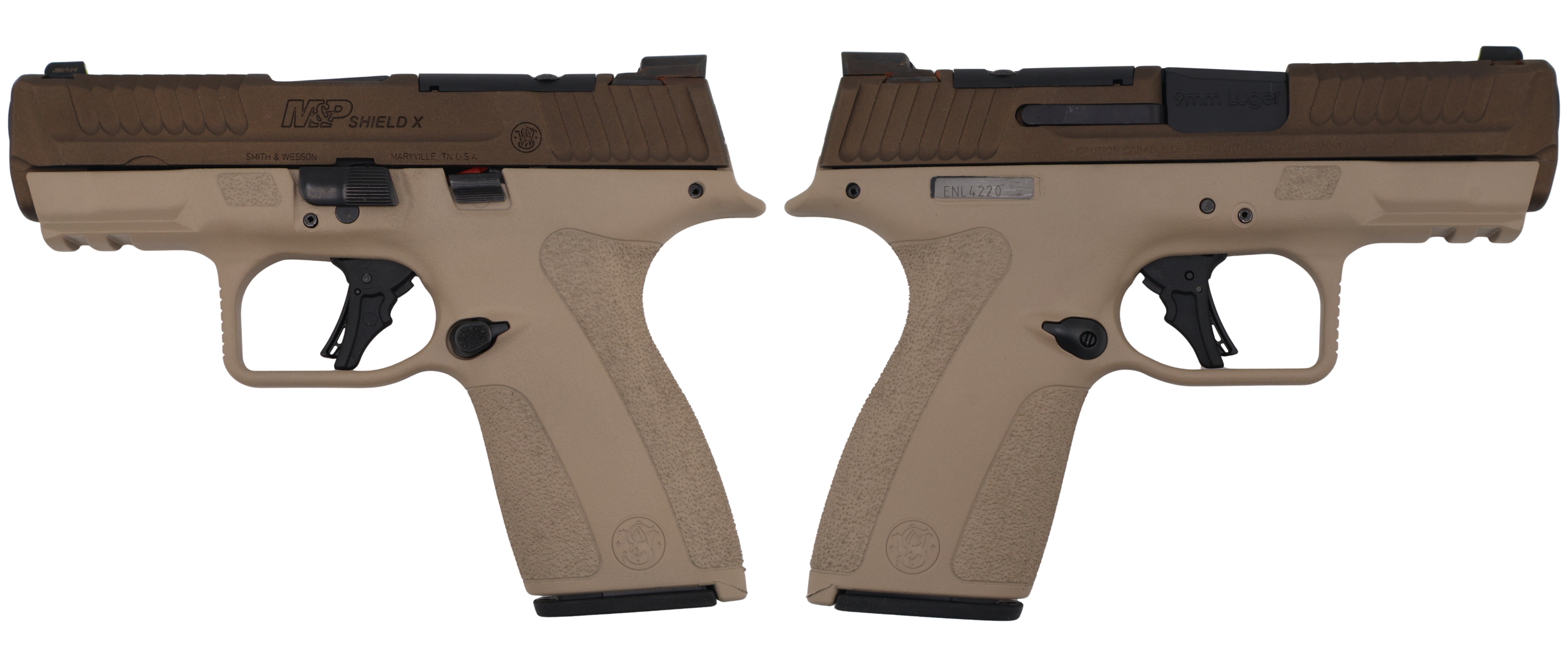 Smith & Wesson M&P 9 Shield X NTS McMillan/Midnight Bronze Pistol (3.6 in)