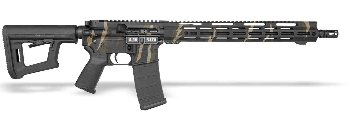 DiamondBack DB15 Carbon 5.56 NATO 30+1 16 Tiger Stripe Camo Cerakote 