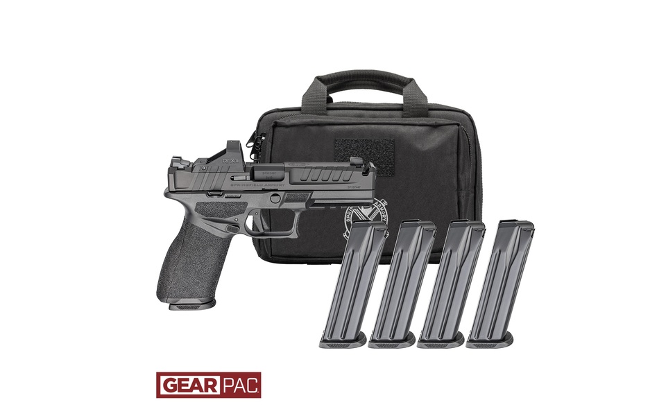 Springfield Gear Pac Echelon 4.0C Comp Handgun 9mm Luger 10(4)rd Magazines 4 Comp Barrel Green Dot & Bag Ca Compliant
