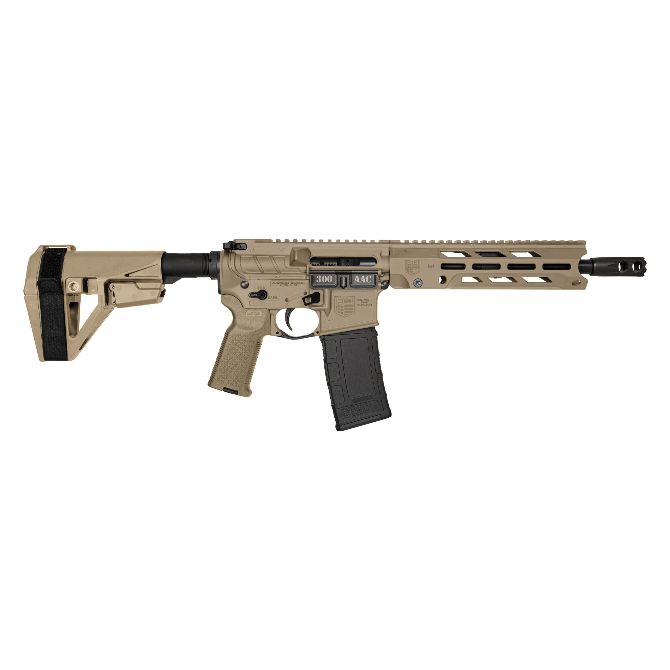Diamondback DB15 OBSIDIAN 300 BLK 30+1 10.5 Chrome-Moly Flat Dark Earth Cerakote  - Diamondback Firearms - 300 BLKManufacturer