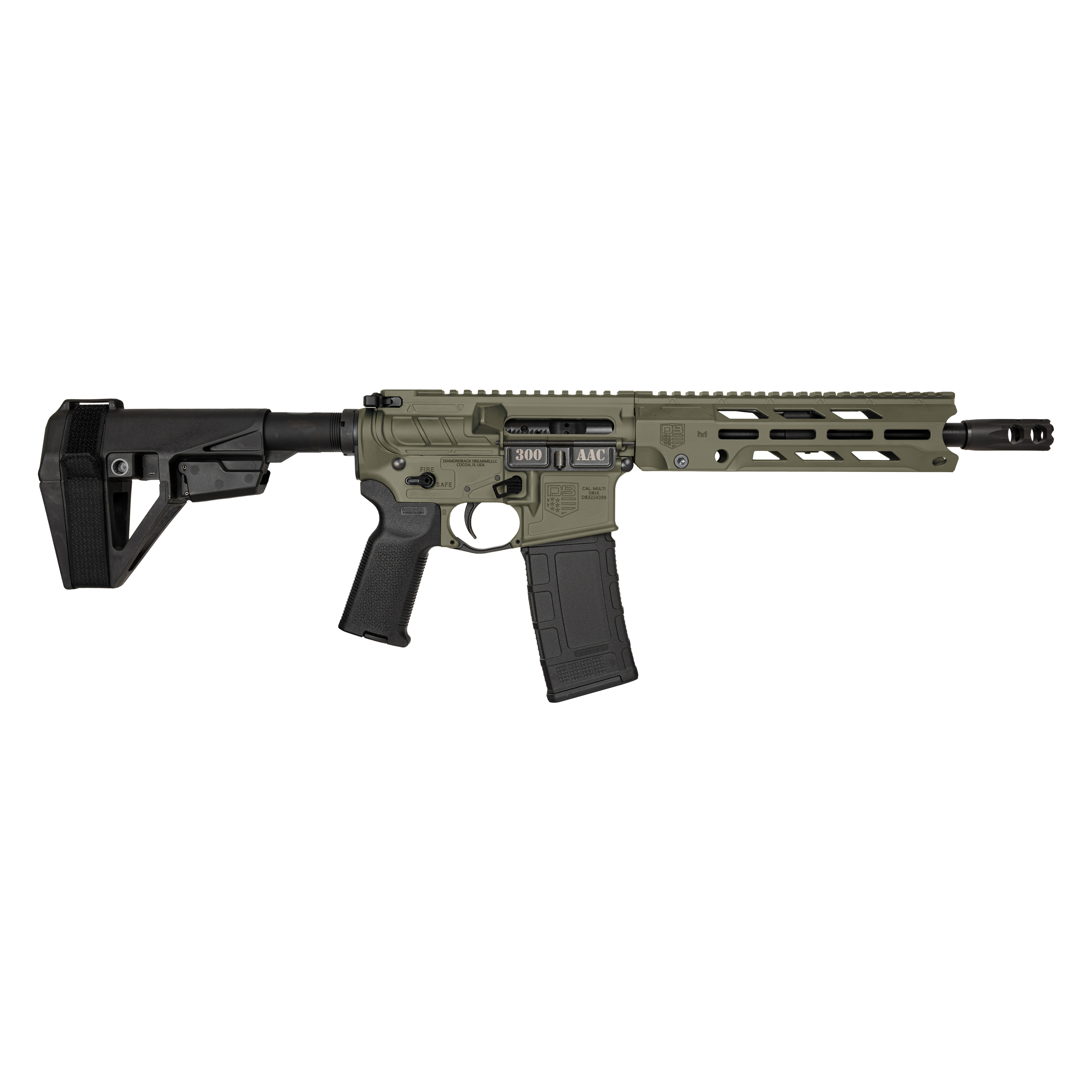 Diamondback DB15 OBSIDIAN 300 BLK 30+1 10.5 Chrome-Moly OG Green Cerakote  - Diamondback Firearms - 300 BLKManufacturer