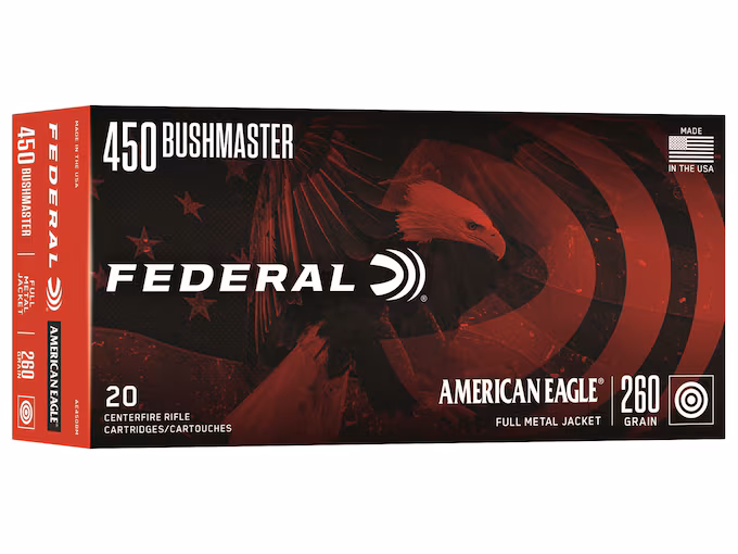 FEDERAL American Eagle Rifle 450 BUSHMASTER 260GR FMJ 20 ROUNDS