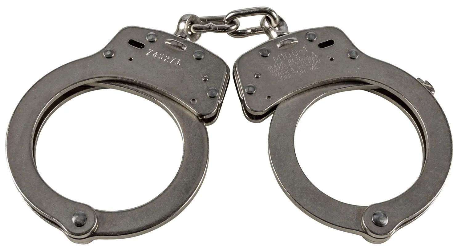 Smith & Wesson Model 100 Chain-Linked Handcuffs (Nickel)