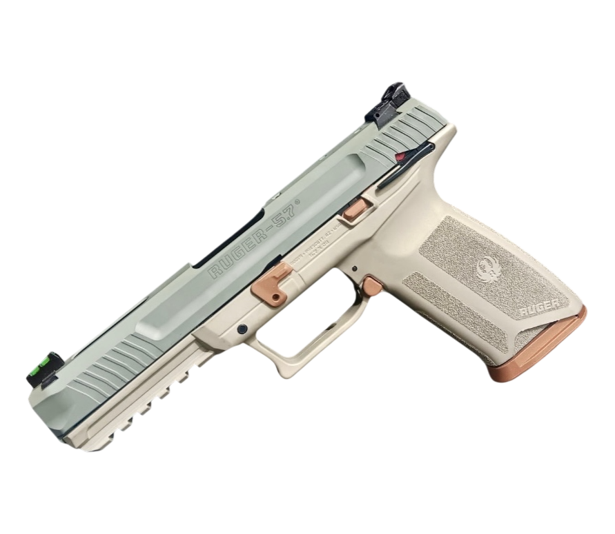 RUGER 5.7 BADGER 5.7X28 4.9" PISTOL TAN,GRY,BRN 20+1 MS - RUGER